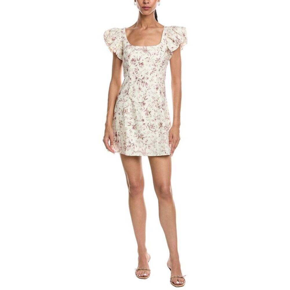 Reveriee Womens  Cap Sleeve Mini Dress, White